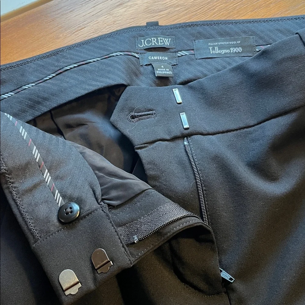 J.Crew | Cameron slim crop pant in Italian stretch wool | Black | Size 4 - Picture 9 of 13